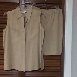 Saks Fifth Avenue khaki sleeveless …